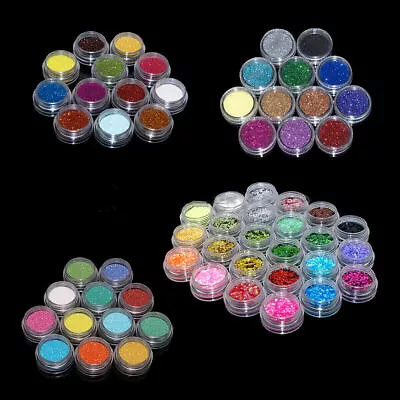 Pro Glitter Dust Powder Set For Nail Art Tips Card Decoration Crafts DIY • £3.87