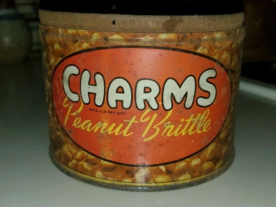 $15 • Buy Vintage Charms Peanut Brittle Tin Can 