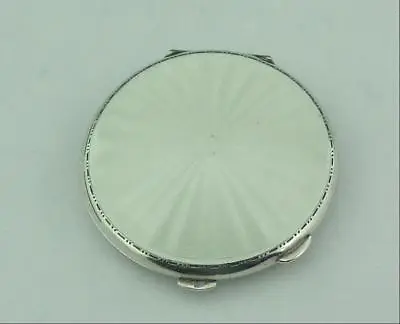 £159 • Buy Vintage White Guilloche Enamel & Solid Sterling Silver Compact.