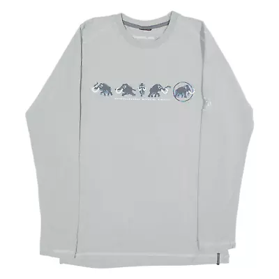 MAMMUT Mens T-Shirt Grey Long Sleeve S • £21.99