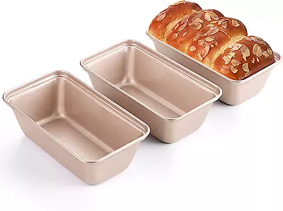 HONGBAKE Mini Loaf Pan For Baking Bread Nonstick Small Banana Bread Tins Set Of • $15.28