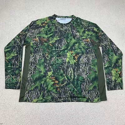 Nomad Mossy Oak T-Shirt Men's 2XL XXL Long Sleeve Green Camo Polyester Blend • $29.99