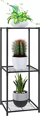 3 Tier Metal Plant Stand Indoor Outdoor Tall Corner Flower Pot Holder Stands Sh • $22.99