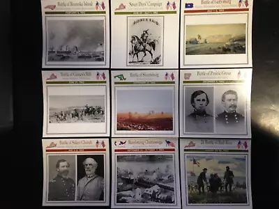 9 Civil War Cards. Battles & Campaigns - 1863. Set 63. • $8.99