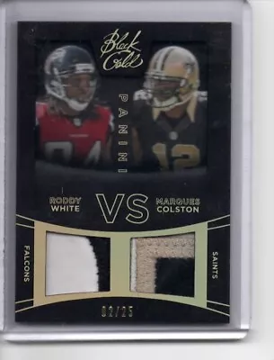 Roddy White Marques Colston 2014 Black Gold Dual Jersey Patch Relic /25 • $40