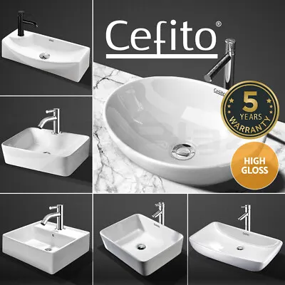 Cefito Ceramic Bathroom Basin Vanity Sink Oval Above Counter Top Mount Bowl • $39.95