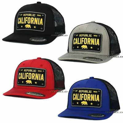 $12.45 • Buy California Republic Hat License Plate Snapback Semi-Curved Bill Baseball Cap  