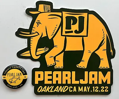 Pearl Jam Event Sticker & Button Pin Set! Oakland California May 12 2022 Gigaton • $51.26