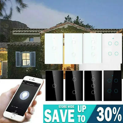 $30.02 • Buy WiFi Switch Light Smart Home Touch RF Wall Panel For Alexa Google 1/2/3/4Gang AU