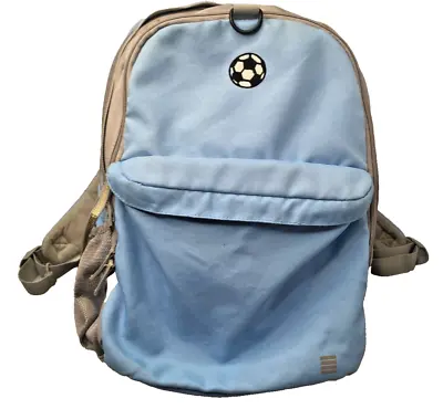 Lands End Backpack Soccer Mom Light Blue Yellow Lined Reflective Vintage- • $12.23