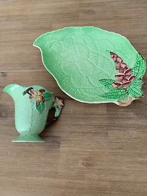 Carlton Ware Green Leaf Dish And Jug • $30