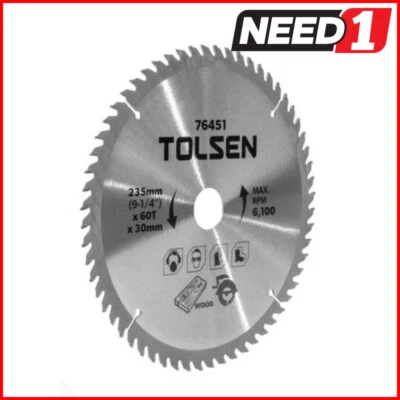 $24.95 • Buy TOLSEN TCT Saw Blades | 235mm X 60T X 30mm | 76451