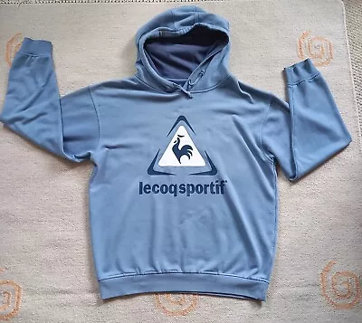 Le Coq Sportif Sweatshirt Hoodie Size S Small Blue Oversize Spellout • £7.99