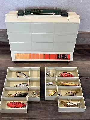 Vintage 1980 Futura LX  Rebel Fishing Tackle Box With 23 Lures • $100