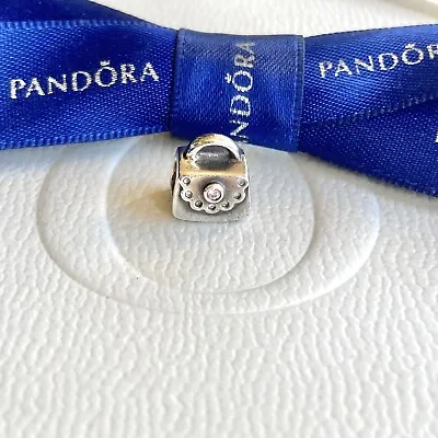 $21 • Buy Authentic Pandora Silver Pink CZ Handbag Purse Bag Charm #790309PCZ