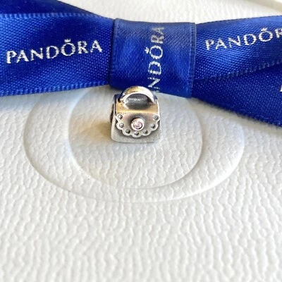 $21 • Buy Authentic Pandora Silver Pink CZ Handbag Purse Bag Charm #790309PCZ