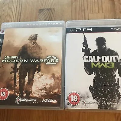 Call Of Duty PS3 Games Bundle X2 Modern Warfare 2 & 3 MW3 COD PlaYstation • £2.99