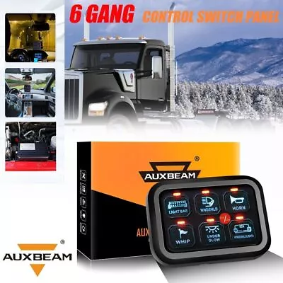 AUXBEAM Blue 6 Gang Switch Panel Circuit Control For Kenworth Heavy Duty Truck • $116.99