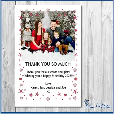 £5.97 • Buy 10 X THANK YOU PERSONALISED  PHOTO STARS CHRISTMAS FOR MY GIFTS CARD ENVELOPES