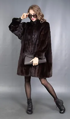 11440 Gorgeous Real Mink Coat Luxury Fur Jacket Swinger Beautiful Look Size 3xl • $1