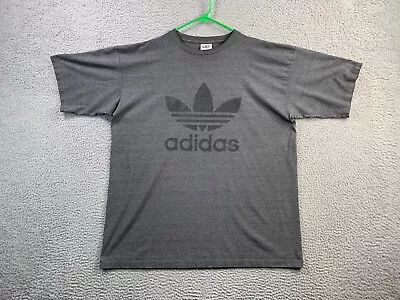Vintage Adidas Shirt Mens XL (FITS 2XL) Gray 90s Made In USA Double Sided Tee • $25.88