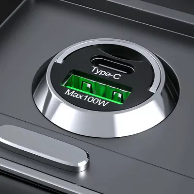 Black 100W USB Phone Charger Type C QC3.0 Car Interior Fast Charging Accessories • $8.43