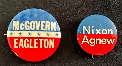 Vintage Nixon/Agnew And McGovern/Eagleton Presidential Campaign Button/Pins • $5