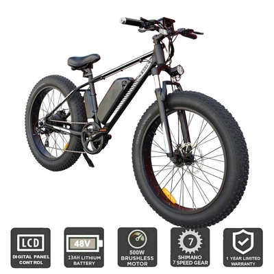 $1439.95 • Buy 48V 13AH 500W 26 X 4  Fat Tire EBike Electric Cruiser Bike E-MTB Mountain Bike