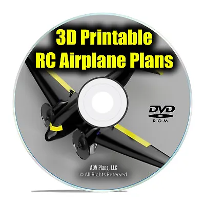 25 3D PRINTABLE Remote Control RC Radio Model Aircraft Plans EASY .STL DVD I21 • $11.95