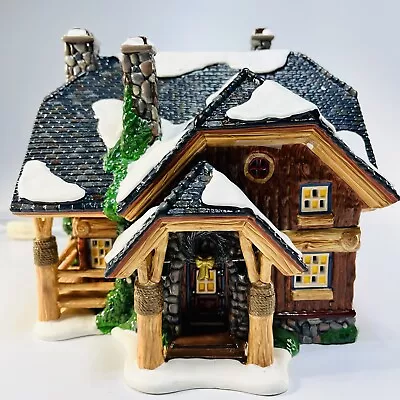 Dept. 56  Snow Village 2002 Moonlight Bay Bunk And Breakfast Log Cabin NO SIGN • $19.99