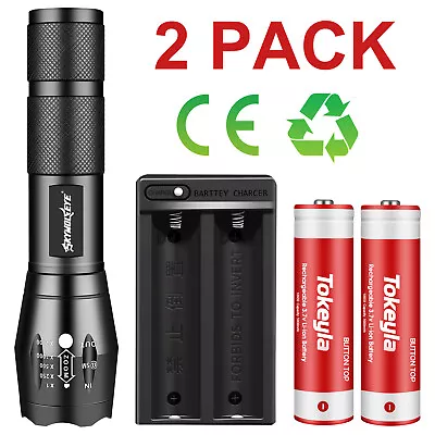 Super Bright LED Flashlight Rechargeable Tactical Military Zoom Torch +Charger • $6.99