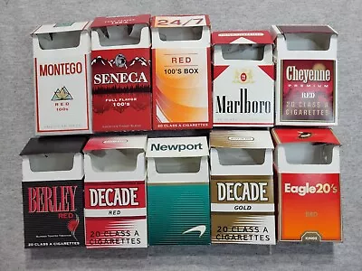 Collectible 10 Used EMPTY Cigarette Boxes Packs No Tobacco Marlboro Newport • $11.04