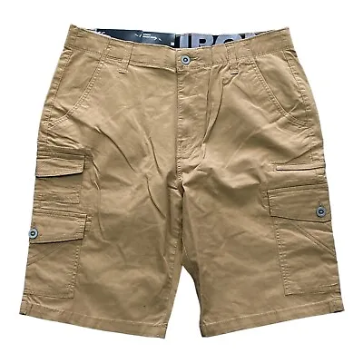 NEW!! Iron Co. Men's Desert Camel Comfort Flex Twill Cargo Shorts #309 • $22.99