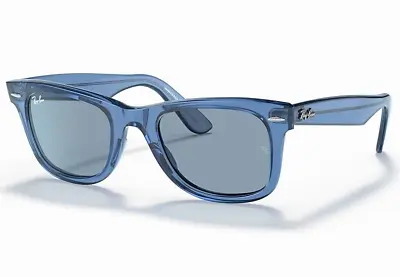 Ray Ban Sunglasses Wayfarer RB2140 658756 50-22 Transparent Blue Blue • $131.60