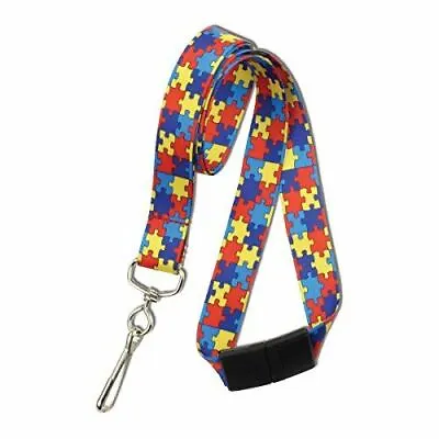 Autism Awareness Breakaway Neck Lanyard With Swivel Hook - Cute Puzzle Piece • $6.99