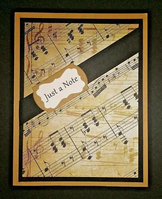 Thinking Of You Handmade Card With Just A Note Music Theme Includes Inside Verse • $4.35
