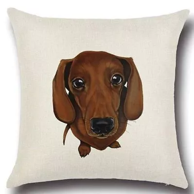 NEW Furever Gifts Dog Print Cushion Cover 100% Linen 17  Various Dog Breeds UK • £5.99