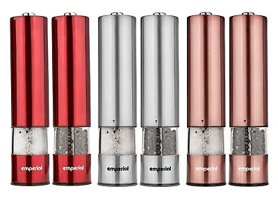 Emperial Salt Pepper Mill Set Electric Grinder Shaker Stainless Steel  • £12.99