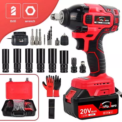 1/2  20V Brushless Impact Wrench Driver Electric Cordless Tool W/ Li-Ion Battery • $60.99