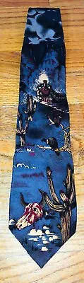 Nature's Museum Company Western Train Desert Vulture Blue Black Men's Tie • $6.99