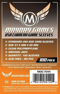 100 Mayday Games Standard Chimera Board Game Sleeves (57.5 X 89 MM) MDG7044 • £2.50