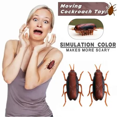 Horrible Moving Cockroach Electricity Fake Cockroach Toy Insects Prank Toy • £5.54