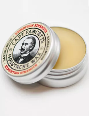 £11.99 • Buy Captain Fawcett Expedition Strength Moustache Wax Sandalwood Firm Hold 15ml Tin