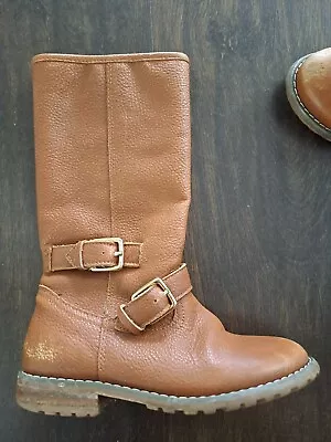 GIRLS Country Road Brown Leather Boots- Size 28 • $45