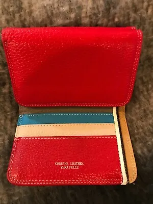 Vera Pelle Wallet Genuine Leather - Red - New Without Tags • $25