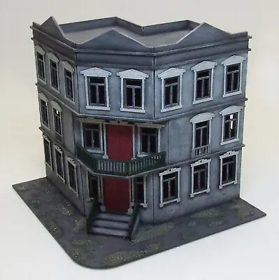 'EUROPEAN 3-STORY CORNER RESIDENTIAL TOWNHOUSE' - 28mm BUILT & FULLY PAINTED • £85