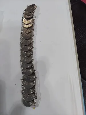 Mexico 20 Centavos Silver 18 Coin Bracelet  • $86