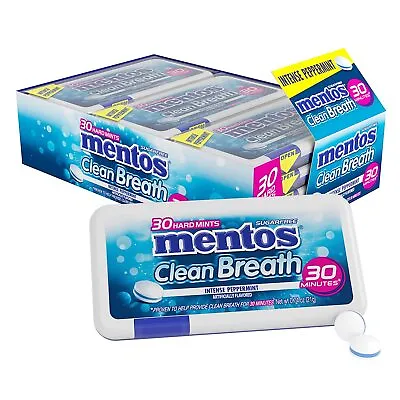 Mentos Clean Breath Hard Mints Sugar Free Candy Peppermint (Pack Of 12) • $30.95