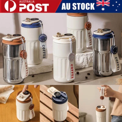 $10.35 • Buy Smart LED Temperature Display Thermos Coffee Mug Water Cup Stainless Steel NEW