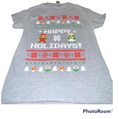 $10 • Buy Nintendo SUPER MARIO BROS. CHRISTMAS SWEATER STYLE T-Shirt Size Small